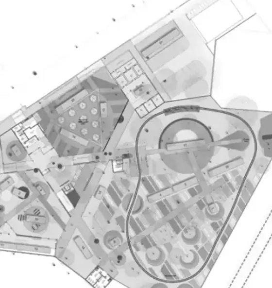 The landscape masterplan drawing for the Mysuru Rail Museum revitalisation.