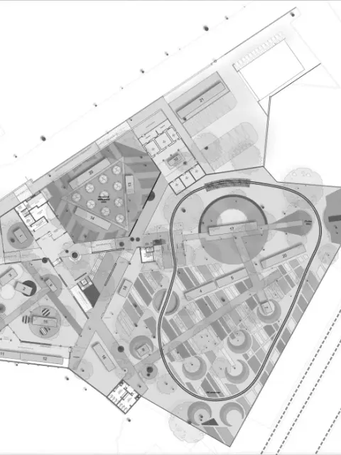 The landscape masterplan drawing for the Mysuru Rail Museum revitalisation.